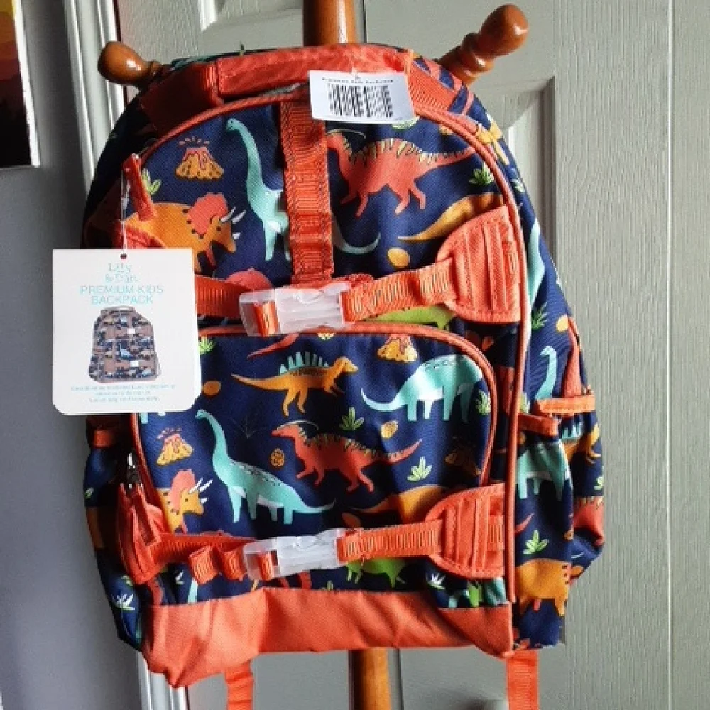 Orange and Blue Camouflage Backpack with Durable Design
